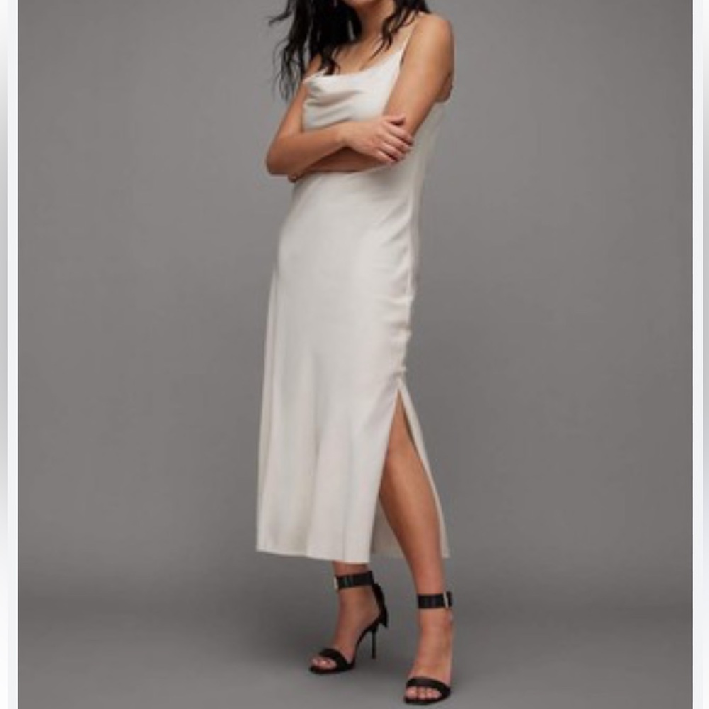 All Saints slip dress in Artic white. NWT. Size 12 - Picture 3 of 8